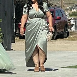 Sage green formal dress